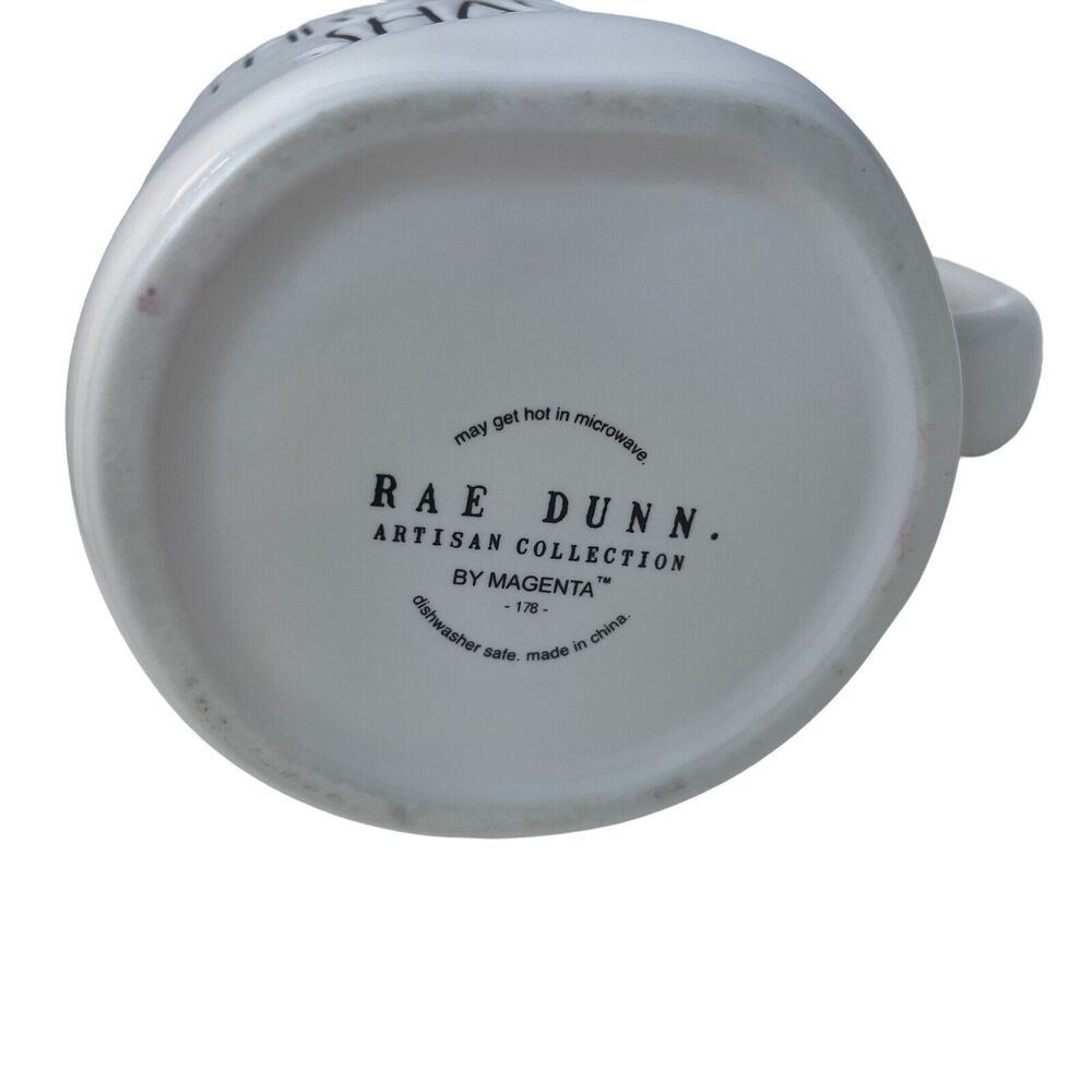 RAE DUNN  "THROWING SHADE" Double Sided Mug With Sunglasses On Back Blue Inside - Picture 5 of 6